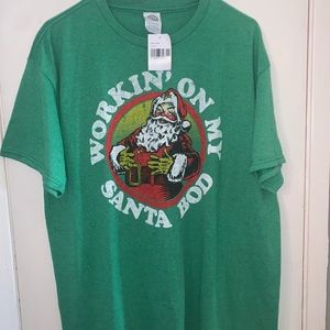Brand new men’s size large working on my Santa bod T-shirt